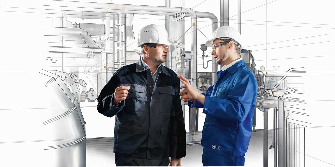 PX Upgrade - your custom solution Two men in front of a compressor discussing upgrades