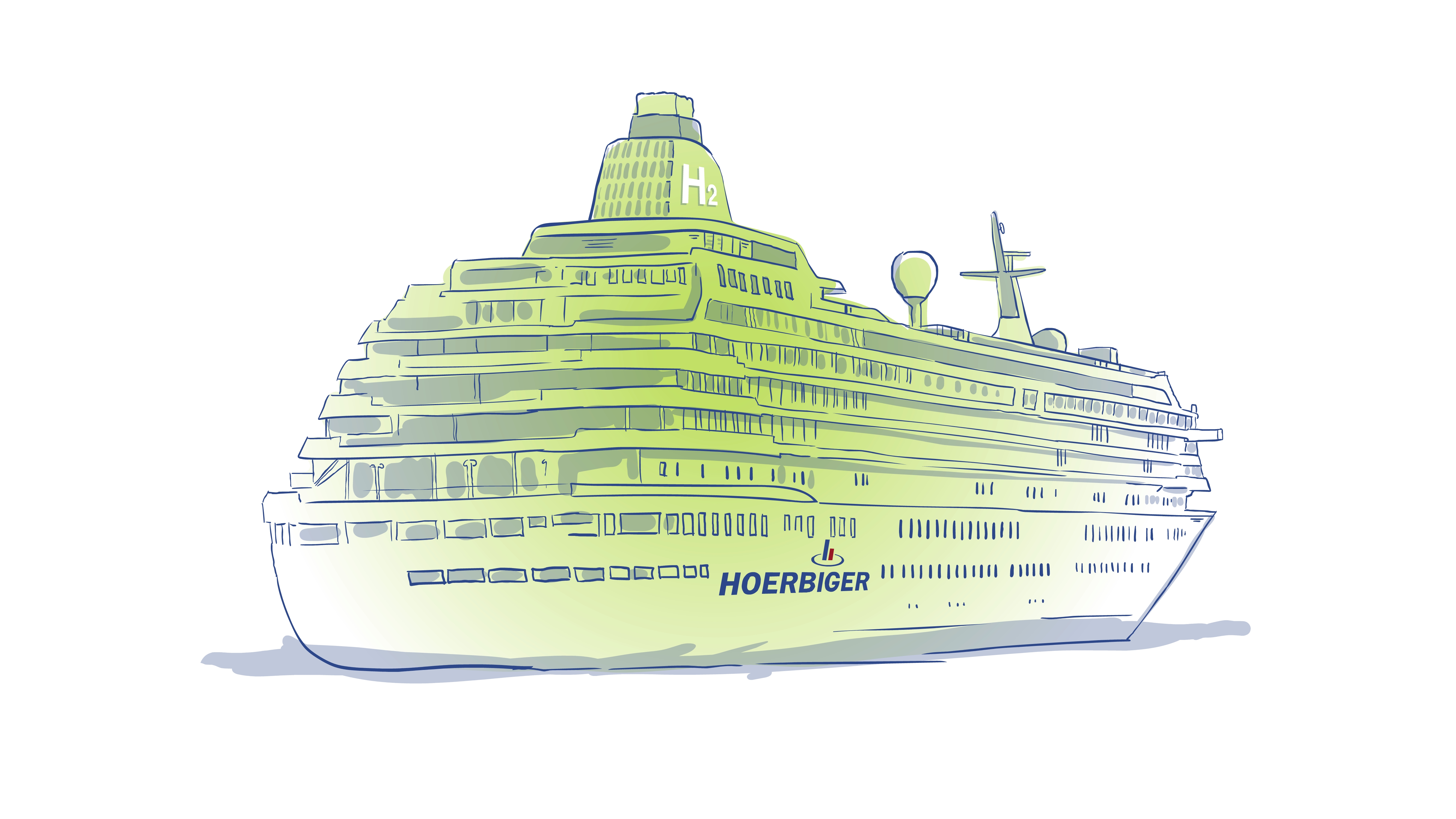 sketch with cruiseship for the marine sector sketch with cruiseship for the marine sector