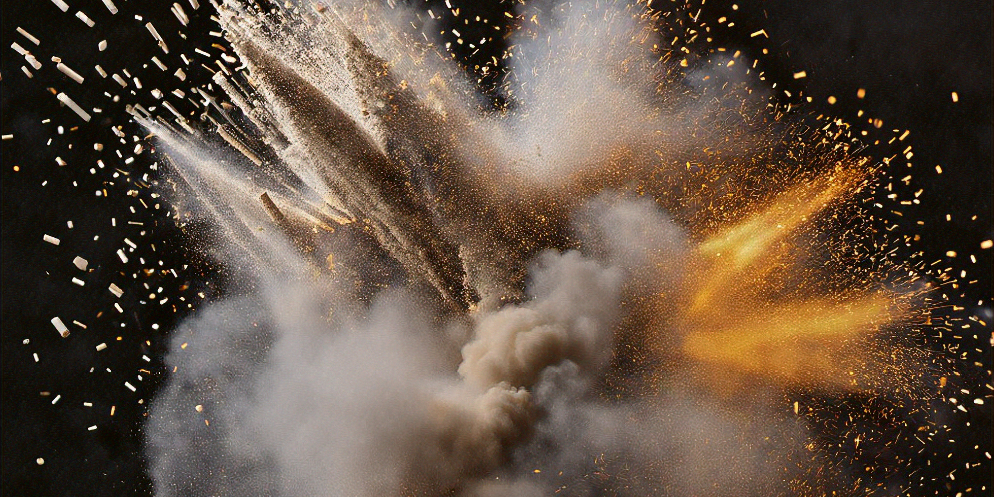 Künstlerische Darstellung einer Staubexplosion Künstlerische Darstellung einer Staubexplosion